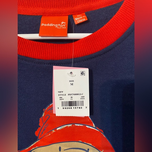 Paddington Bear Women Navy Sweatshirt with Bear Graphic NWT size Medium - Picture 2 of 4